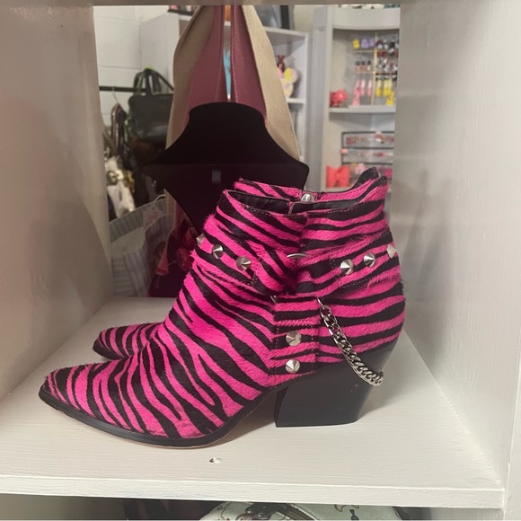 Jessica Simpson Shoes - Jessica Simpson Fuchsia Zebra Ankle Boots
